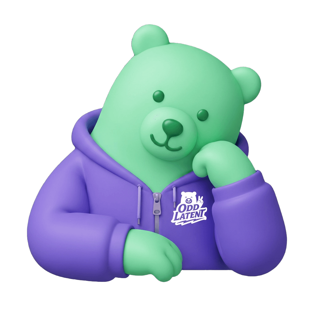 Odd Latent bear in a hoodie representing the agentic flow architecture view.